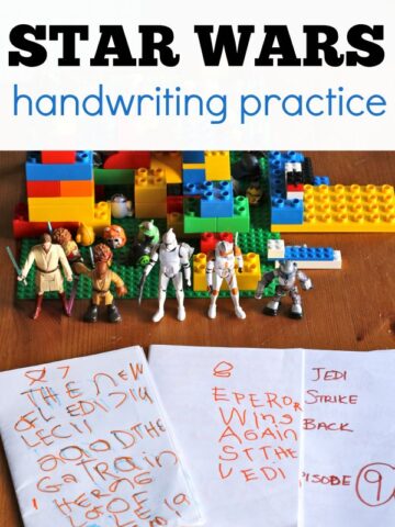 Handwriting practice for kids who love Star Wars