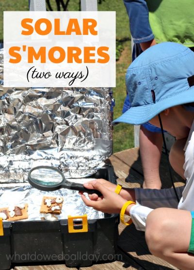 Solar oven s'mores. Fun twist on classic science experiment.