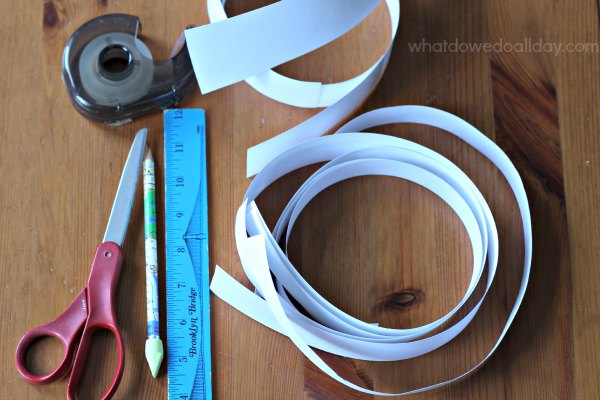 Supplies for making a Mobius strip