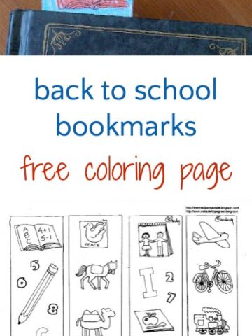 Back to school bookmarks coloring page. Free printable for kids.