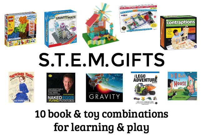 STEM gifts for kids with books for . Great educational gift idea.