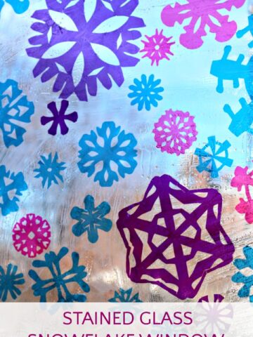 How to make a snowflake stained glass window with cellophane and soap!