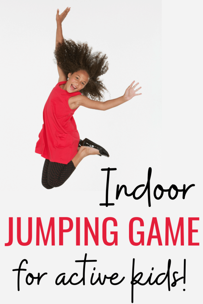 Active child playing a jumping game