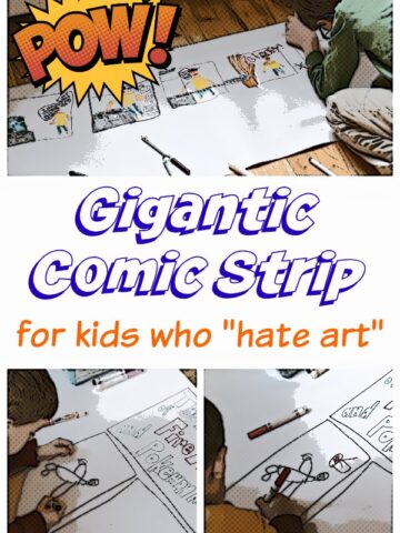 Inspire your reluctant artists with a giant comic strip art project.