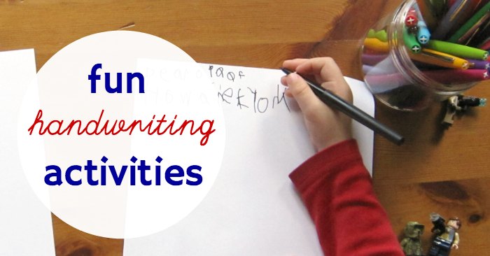 List of fun handwriting activities for reluctant writers.