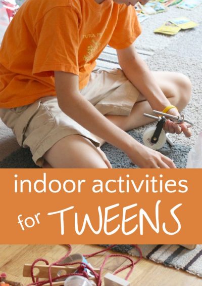 Fun indoor activities for tweens when they are stuck inside. 