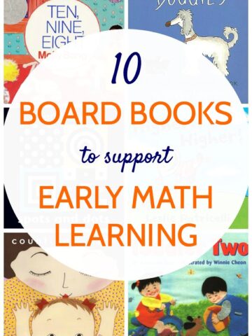 Math books for babies and toddlers that support early learning of patterns and numbers.