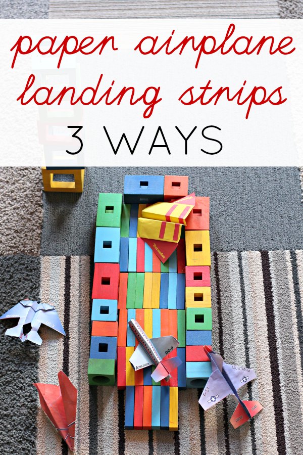 3 fun DIY paper airplane landing strips for indoor games.