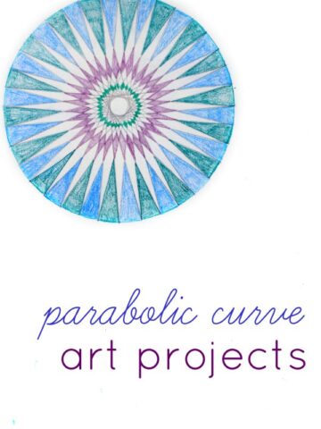 Parabolic curves make fun math art projects for kids.