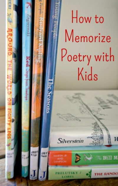 Tips on how to memorize poetry with kids. Great family literacy activity.