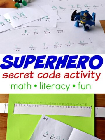 Secret code activity that can be adapted to the interest of your child.
