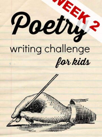 Weekly poetry writing challenge for kids during National Poetry Month