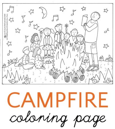 Campfire coloring page