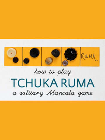 Tchuka Ruma game board with button tokens