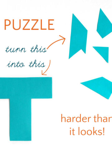 T Puzzle deconstructed alongside completed puzzle