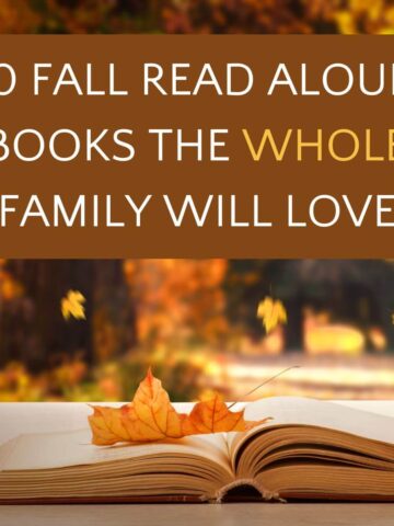 Open book with fall leaves