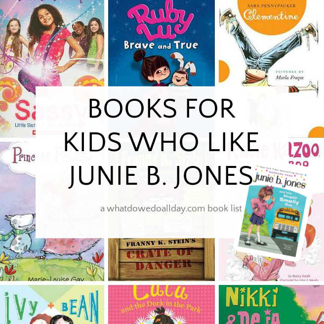 Collage of books like Junie B Jones