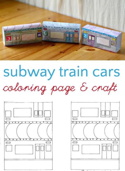 Subway train cars printable craft