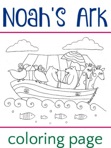 Noah's ark coloring page. Free printable coloring sheet.