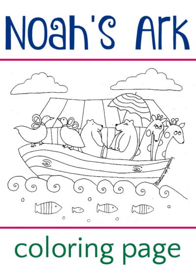 Noah's ark coloring page. Free printable coloring sheet.