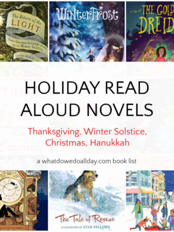 Holiday Read Aloud books collage of covers