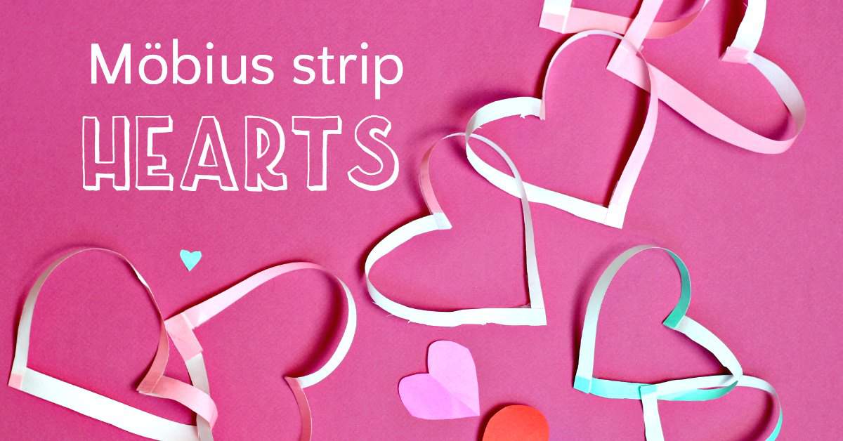 Finished Möbius strip hearts
