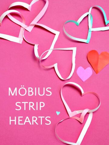 How to make Möbius strip hearts. A creative math art project for kids.