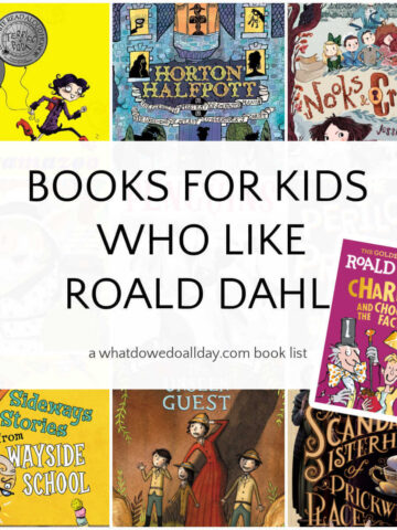 Collage of book covers for books like Roald Dahl