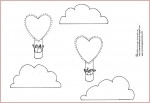 Heart balloon coloring page mobile to make.