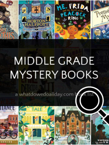 Collage of middle grade mystery books