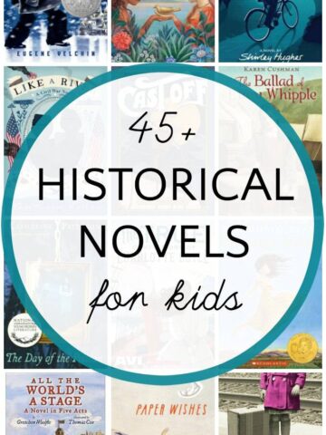 A list of historical fiction books for kids with a wide variety of topics