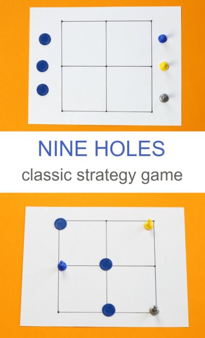 Nine Holes is a fun three in a row abstract strategy game for kids. 
