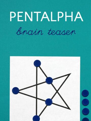 Pentalpha puzzle is a brain teaser for kids and families from Crete. Looks simpler than it is.