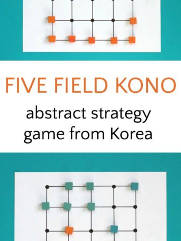 Five Field Kona is an abstract strategy game you can make at home. Easy to learn and fun to play and good for mathematical skills.