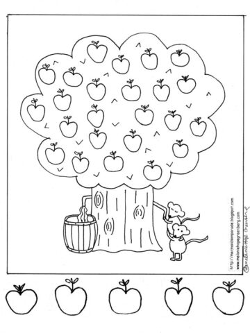 Apple coloring page printable