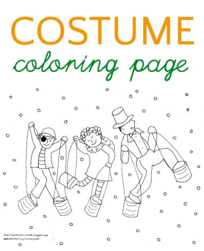 Halloween costume coloring page for kids