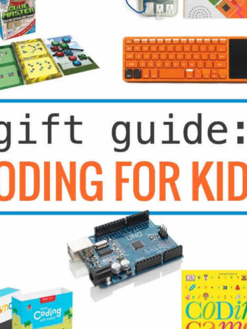 Collage of coding toys and games