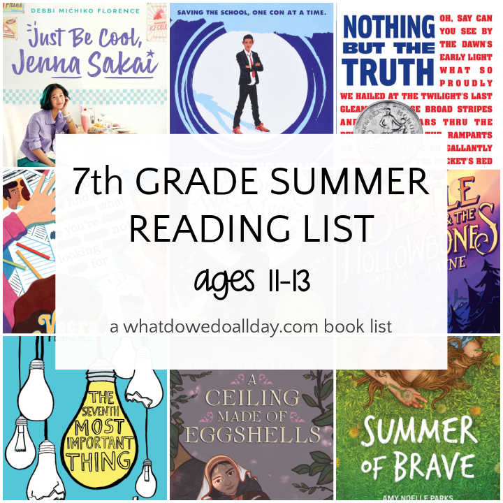 7th grade summer reading list books collage