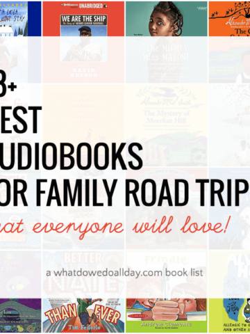 collage of best audiobooks for road trips