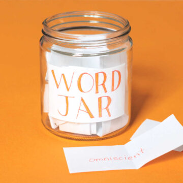 Word Jar on orange background