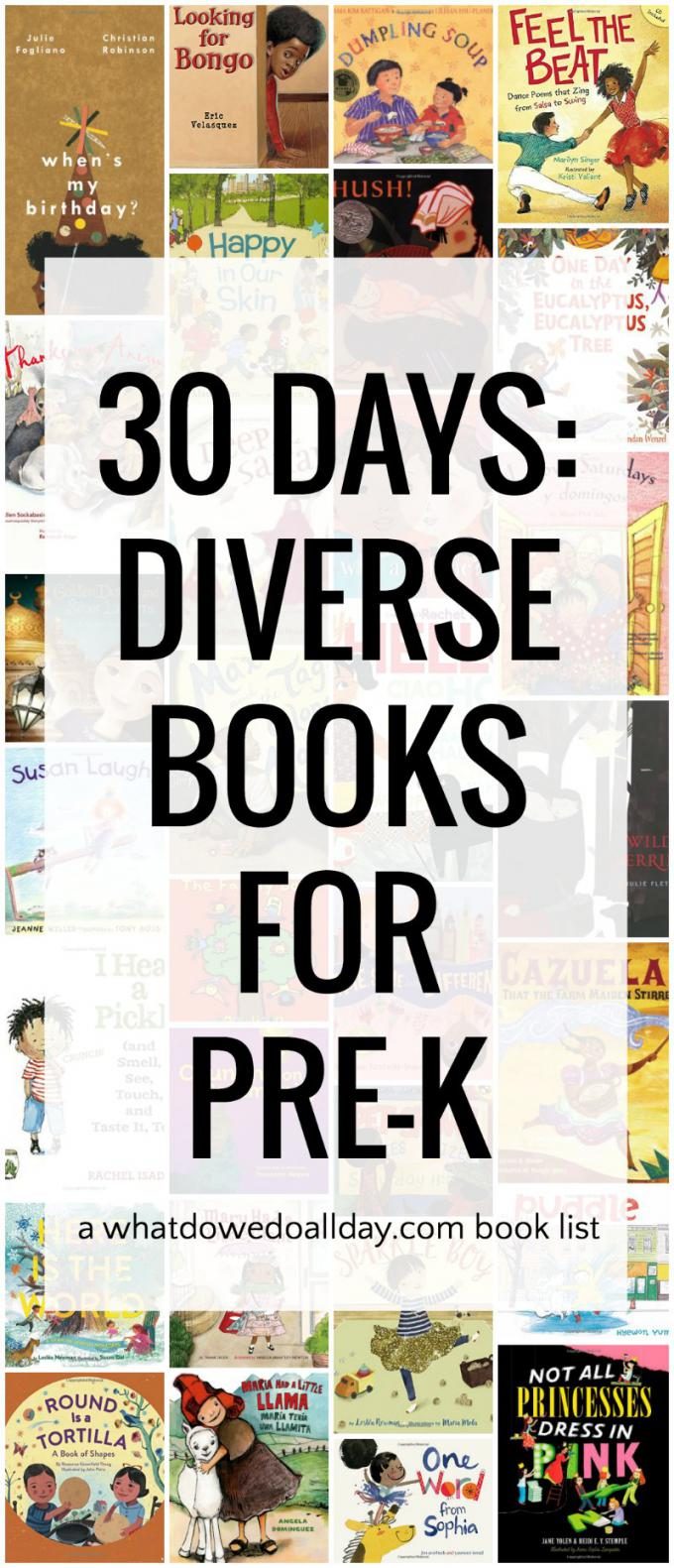 One month of reading diverse books for preschoolers.