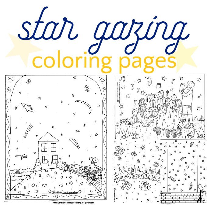star gazing coloring pages for kids