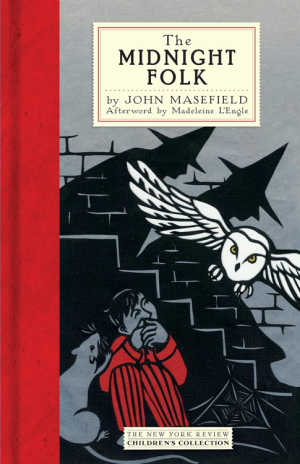 The Midnight Folk by John Masefield, book cover with red spine.