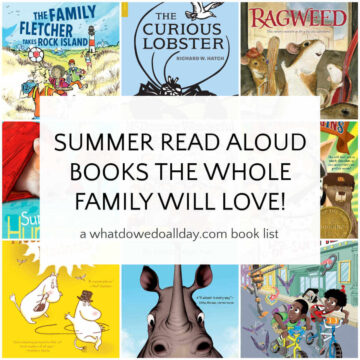 Collage of summer read aloud books
