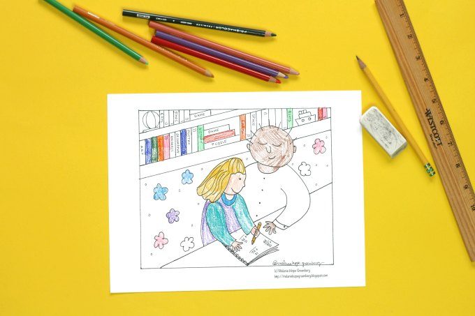 Download Cute Classroom Coloring Page: Homework Help from the Teacher