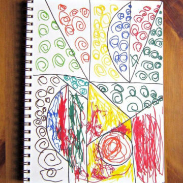 Colorful child-made zentangle art