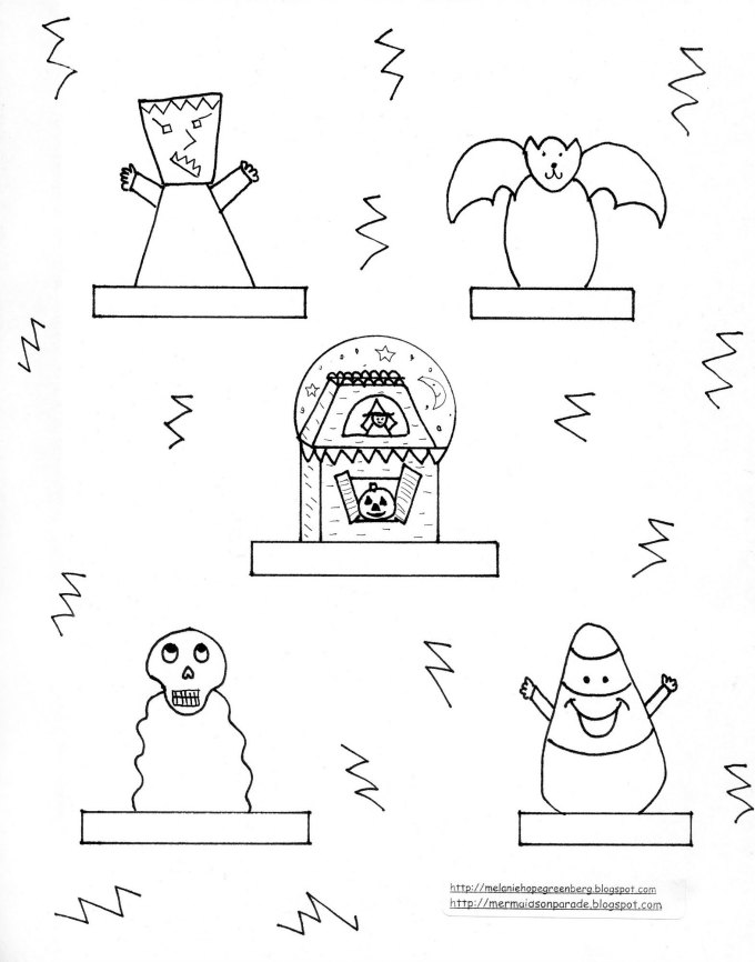 Printable Halloween finger puppet coloring page