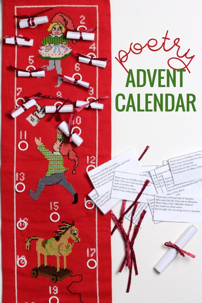 Poetry based advent calendar for kids