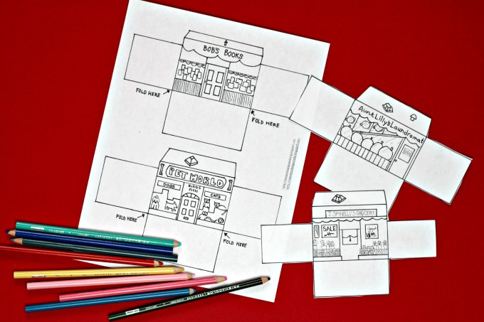 Aunt Lilly village shop printable coloring page
