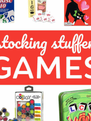 Collage of stocking stuffer games
